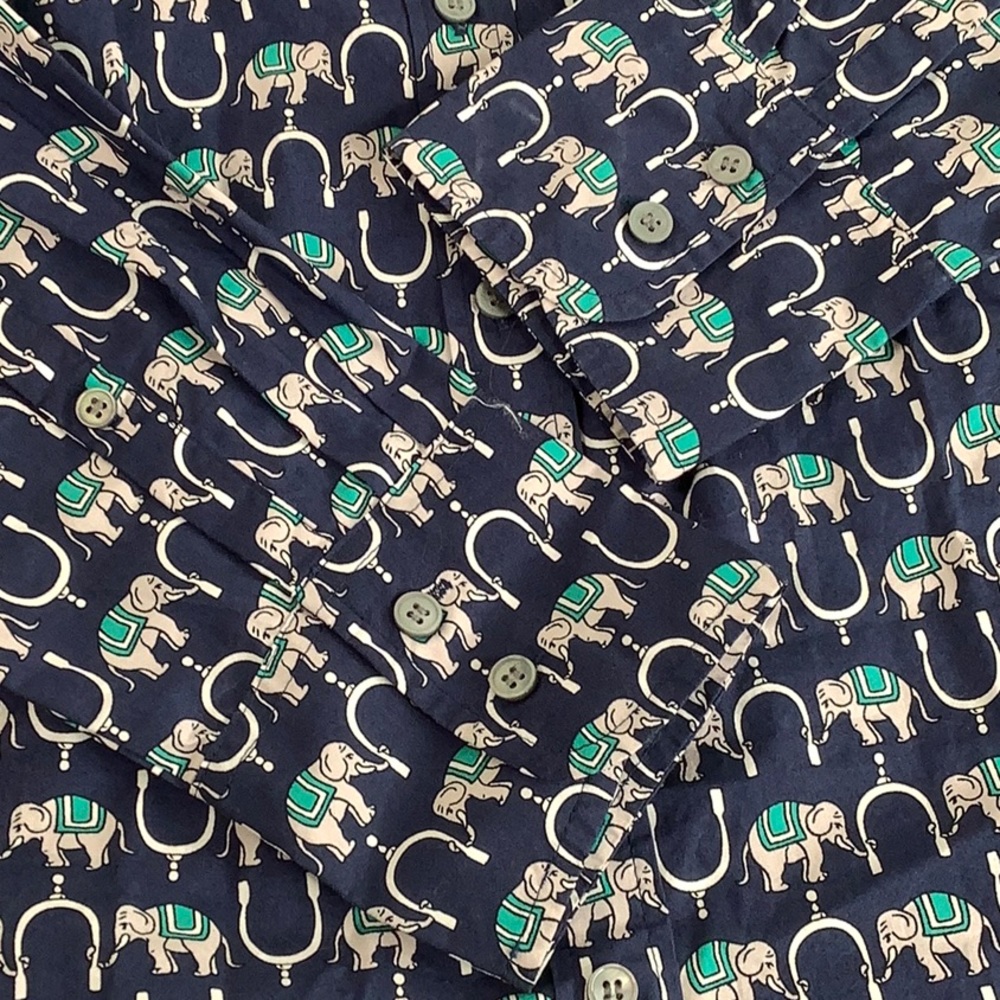 J Crew Perfect Elephants Princess cut Long Sleeve button up shirt women SZ 6 NWT - Picture 8 of 10